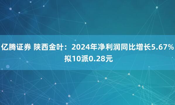亿腾证券 陕西金叶：2024年净利润同比增长5.67% 拟10派0.28元