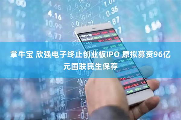 掌牛宝 欣强电子终止创业板IPO 原拟募资96亿元国联民生保荐